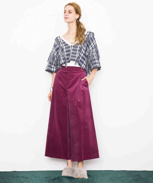 city（シティ）の「【CITY】ベルベット ハイウエストワイドパンツ（その他パンツ・レディース・ネイビー/グレー/ピンク・1/0）」の8枚目の写真