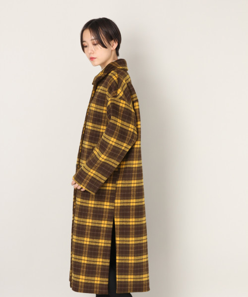 LOWRYS FARM（ローリーズファーム）の「ＢＩＧチェックコート　808815（その他アウター・レディース・ネイビー/イエロー・FREE）」の6枚目の写真