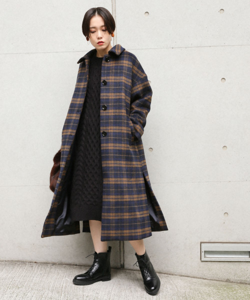 LOWRYS FARM（ローリーズファーム）の「ＢＩＧチェックコート　808815（その他アウター・レディース・ネイビー/イエロー・FREE）」の15枚目の写真