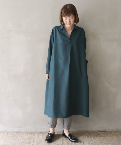 LBC(エルビーシー)の「スキッパーロングワンピース(ワンピース・レディース・ブラック/ワインレッド/グリーン・M/L)」の3枚目の写真