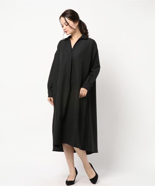 LBC(エルビーシー)の「スキッパーロングワンピース(ワンピース・レディース・ブラック/ワインレッド/グリーン・M/L)」の6枚目の写真