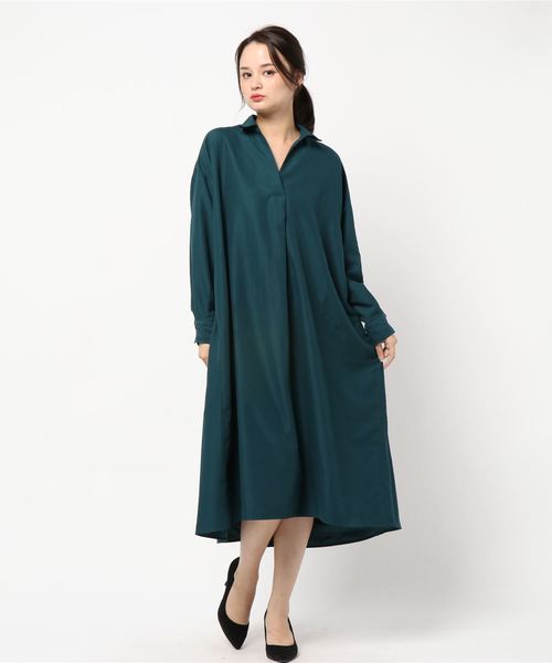 LBC(エルビーシー)の「スキッパーロングワンピース(ワンピース・レディース・ブラック/ワインレッド/グリーン・M/L)」の7枚目の写真