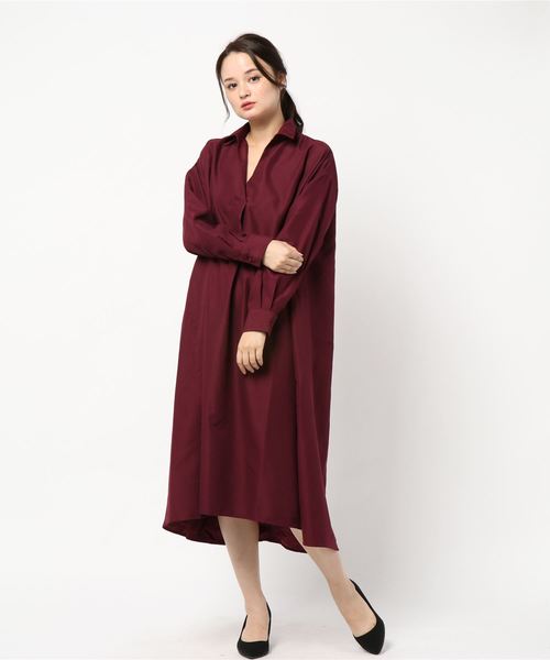 LBC(エルビーシー)の「スキッパーロングワンピース(ワンピース・レディース・ブラック/ワインレッド/グリーン・M/L)」の8枚目の写真