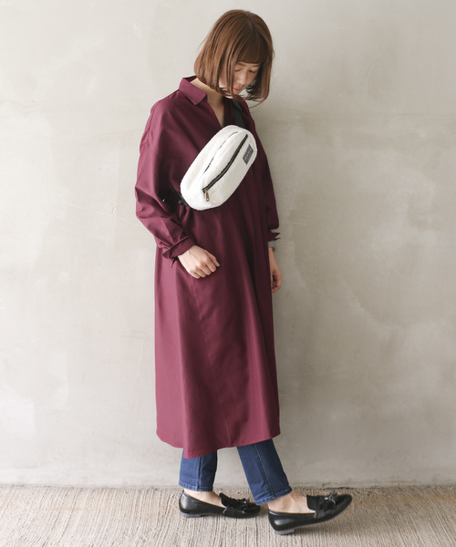 LBC(エルビーシー)の「スキッパーロングワンピース(ワンピース・レディース・ブラック/ワインレッド/グリーン・M/L)」の11枚目の写真