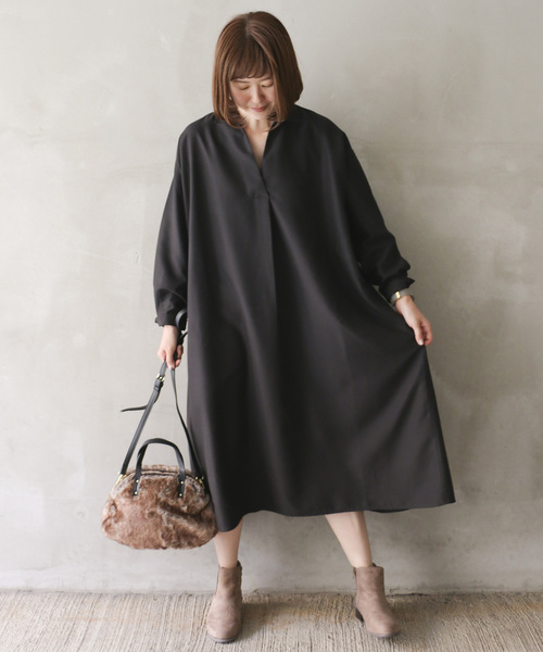 LBC(エルビーシー)の「スキッパーロングワンピース(ワンピース・レディース・ブラック/ワインレッド/グリーン・M/L)」の12枚目の写真