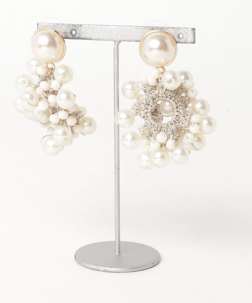 valet(バレット)の「VALET/ヴァレット BELLA EARRINGS ベラピアス 250043(ピアス(両耳用)・レディース・ホワイト/オレンジ・OS)」の2枚目の写真