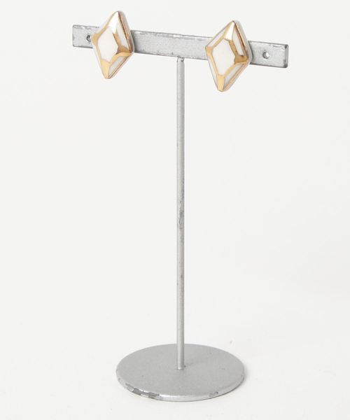 TONE SELECT GOODS(トーンセレクトグッズ)の「【irodori】金彩jewel cut pierce(hishigata白)(ピアス(両耳用)・レディース・ホワイト・FREE)」の1枚目の写真
