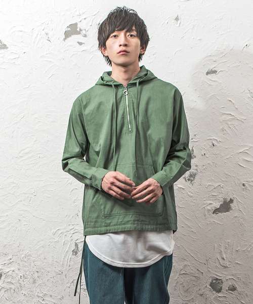 MinoriTY（マイノリティ）の「コットンアノラックパーカー プルオーバー（パーカー・メンズ・ネイビー/グリーン・M/L）」の2枚目の写真