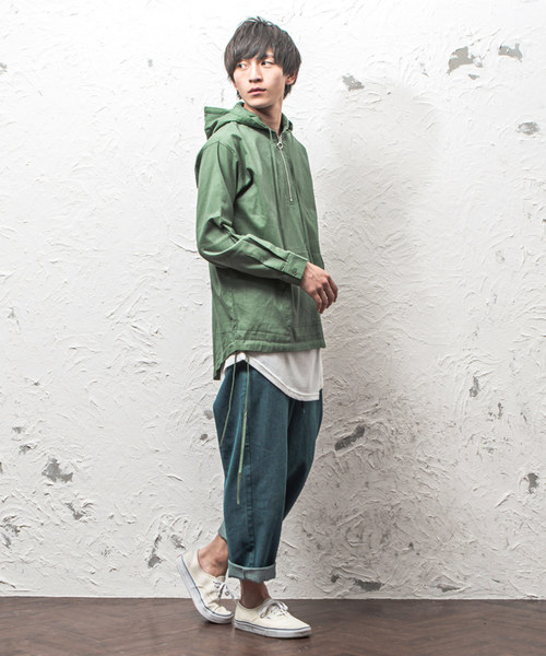MinoriTY（マイノリティ）の「コットンアノラックパーカー プルオーバー（パーカー・メンズ・ネイビー/グリーン・M/L）」の3枚目の写真
