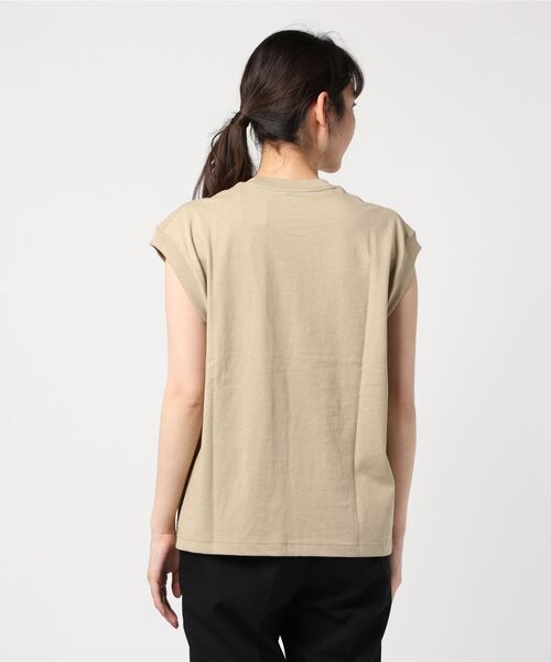 DANTON（ダントン）の「[DANTON/ダントン] ノースリーブポケットTシャツ（Tシャツ/カットソー・レディース・ホワイト/ブラック/ベージュ/ネイビー/オレンジ/グレー/ブラウン/ネイビー系/グレイッシュベージュ/サックスブルー・36）」の12枚目の写真