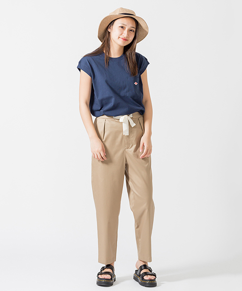 DANTON（ダントン）の「[DANTON/ダントン] ノースリーブポケットTシャツ（Tシャツ/カットソー・レディース・ホワイト/ブラック/ベージュ/ネイビー/オレンジ/グレー/ブラウン/ネイビー系/グレイッシュベージュ/サックスブルー・36）」の19枚目の写真