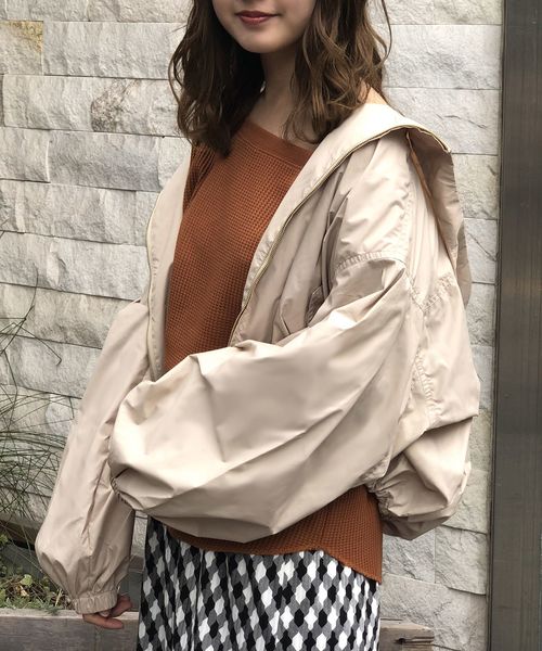 one after another NICE CLAUP（ワンアフターアナザーナイスクラップ）の「スプリングマウンテンパーカー（マウンテンパーカー・レディース・ブラック/ベージュ/テラコッタ・FREE）」の3枚目の写真