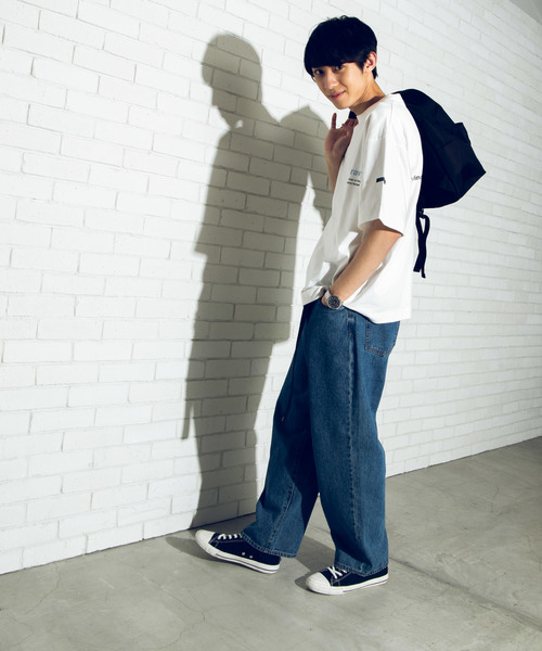 WEGO（ウィゴー）の「WEGO/ドロップショルダーシンプルロゴTシャツ（Tシャツ/カットソー・メンズ・ベージュ/パープル/ホワイト系その他/ホワイト・MEDIUM/LARGE）」の6枚目の写真