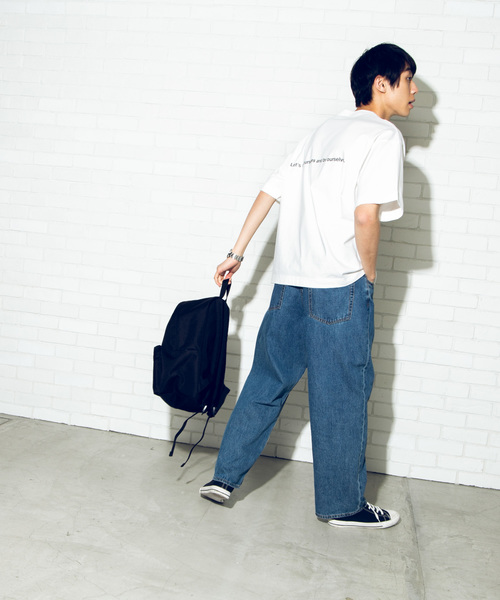 WEGO（ウィゴー）の「WEGO/ドロップショルダーシンプルロゴTシャツ（Tシャツ/カットソー・メンズ・ベージュ/パープル/ホワイト系その他/ホワイト・MEDIUM/LARGE）」の7枚目の写真