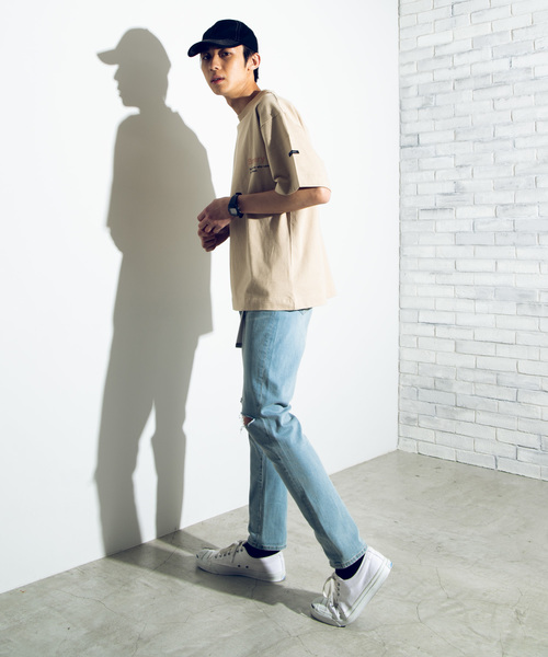 WEGO（ウィゴー）の「WEGO/ドロップショルダーシンプルロゴTシャツ（Tシャツ/カットソー・メンズ・ベージュ/パープル/ホワイト系その他/ホワイト・MEDIUM/LARGE）」の12枚目の写真