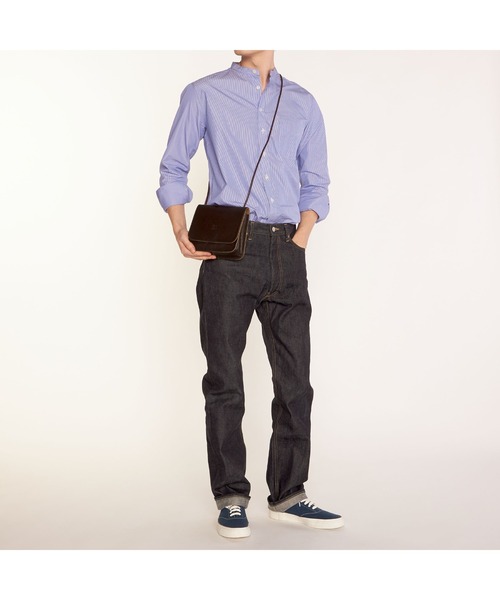 IL BISONTE（イルビゾンテ）の「IL BISONTE / ORIGINAL LEATHER / クロスボディバッグ（ショルダーバッグ・レディース・ダークブラウン/ライトブラウン/ナチュラル/ブラック/グレー/ネイビー/レンガ/グリーン/オレンジ/オリーブ/レッド・FREE）」の13枚目の写真