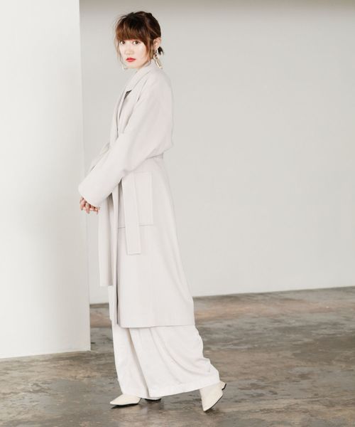 LADYMADE（レディメイド）の「リラックスロングガウンウールコート（その他アウター・レディース・ライトブルー/キャメル/ライトベージュ・FREE）」の6枚目の写真