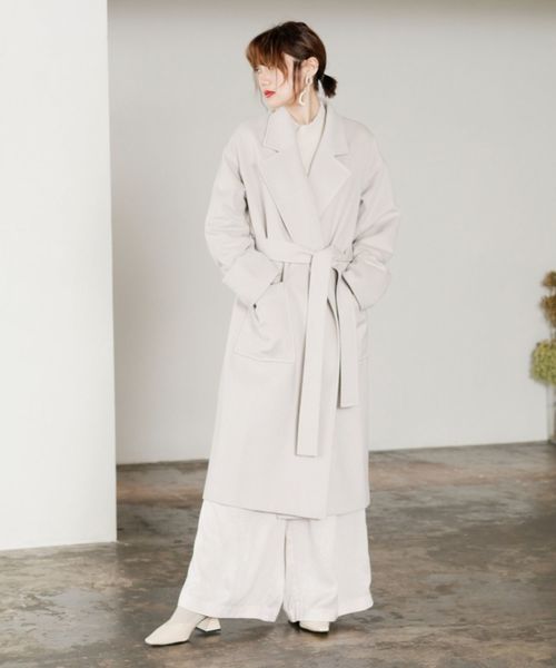 LADYMADE（レディメイド）の「リラックスロングガウンウールコート（その他アウター・レディース・ライトブルー/キャメル/ライトベージュ・FREE）」の10枚目の写真