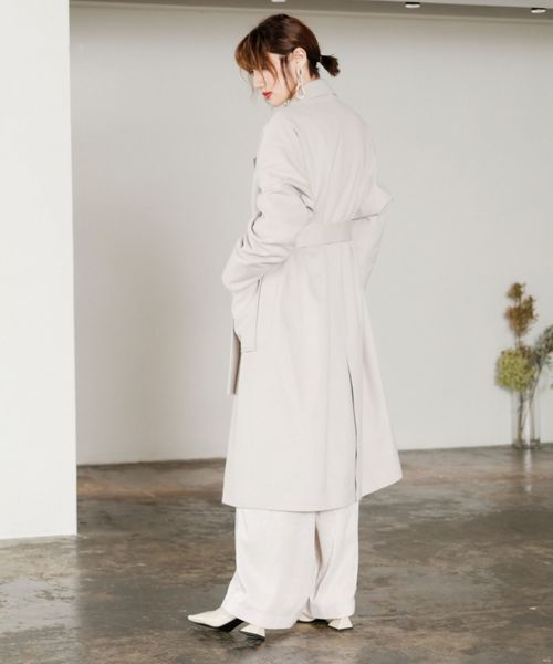 LADYMADE（レディメイド）の「リラックスロングガウンウールコート（その他アウター・レディース・ライトブルー/キャメル/ライトベージュ・FREE）」の13枚目の写真