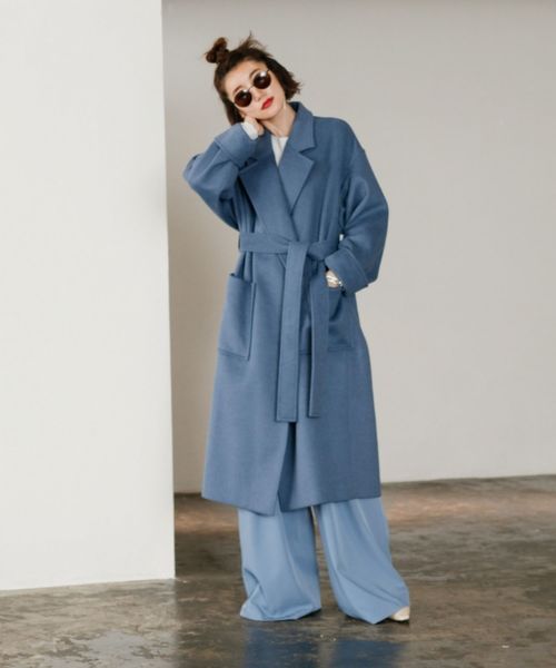 LADYMADE（レディメイド）の「リラックスロングガウンウールコート（その他アウター・レディース・ライトブルー/キャメル/ライトベージュ・FREE）」の16枚目の写真