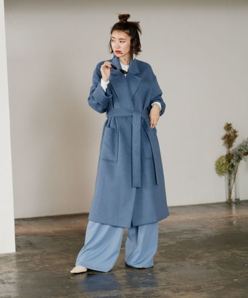 LADYMADE（レディメイド）の「リラックスロングガウンウールコート（その他アウター・レディース・ライトブルー/キャメル/ライトベージュ・FREE）」の18枚目の写真