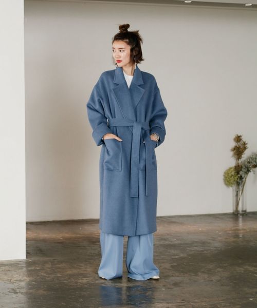 LADYMADE（レディメイド）の「リラックスロングガウンウールコート（その他アウター・レディース・ライトブルー/キャメル/ライトベージュ・FREE）」の20枚目の写真