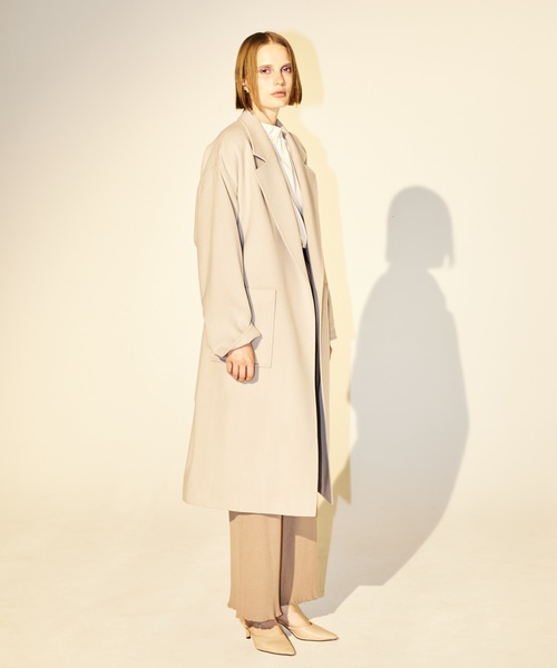 LADYMADE（レディメイド）の「リラックスロングガウンウールコート（その他アウター・レディース・ライトブルー/キャメル/ライトベージュ・FREE）」の4枚目の写真