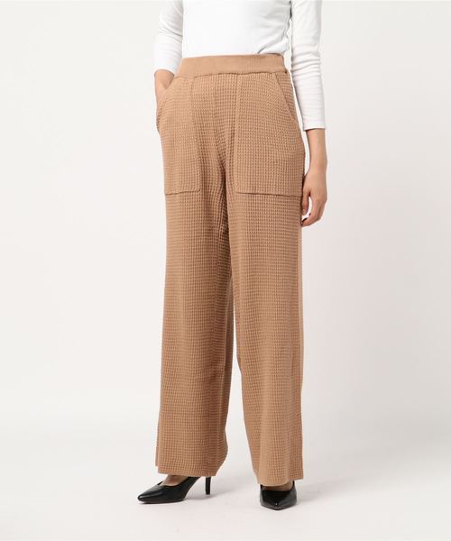 STYLEBLOCK(スタイルブロック)の「ワッフルワイドパンツ(その他パンツ・レディース・ブラック/ベージュ/パープル/モカ/キャメル/バーガンディー・M)」の10枚目の写真