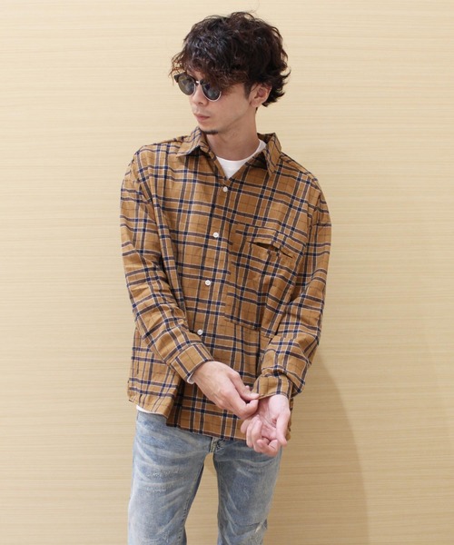 SHISKY（シスキー）の「チェック柄BIGネルシャツ（シャツ/ブラウス・メンズ・ベージュ系その他/グリーン系その他/ブルー系その他/レッド系その他/ベージュ系その他2・FREE）」の22枚目の写真
