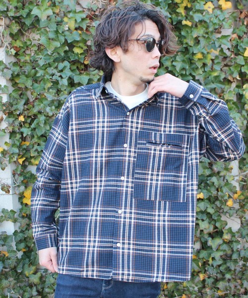 SHISKY（シスキー）の「チェック柄BIGネルシャツ（シャツ/ブラウス・メンズ・ベージュ系その他/グリーン系その他/ブルー系その他/レッド系その他/ベージュ系その他2・FREE）」の20枚目の写真