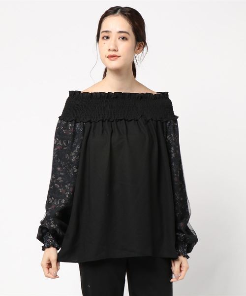 axes femme（アクシーズファム）の「ミュルーズ袖ボリュームＢＬ（シャツ/ブラウス・レディース・ブラック/キナリ/ピンク系その他・MEDIUM）」の6枚目の写真