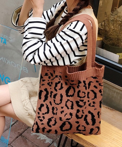 セール レオパード柄ニットトートバッグ トートバッグ Styleblock スタイルブロック のファッション通販 Zozotown