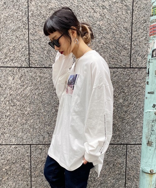 PAGEBOY(ページボーイ)の「ストリートフォトロンT(Tシャツ/カットソー・レディース・ブラック/オフホワイト・FREE)」の8枚目の写真