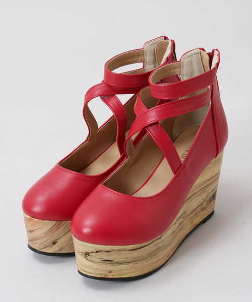 WEGO（ウィゴー）の「WEGO/クロスストラップパンプス（パンプス・レディース・ブラック/ピンク/レッド・MEDIUM/LARGE）」の8枚目の写真