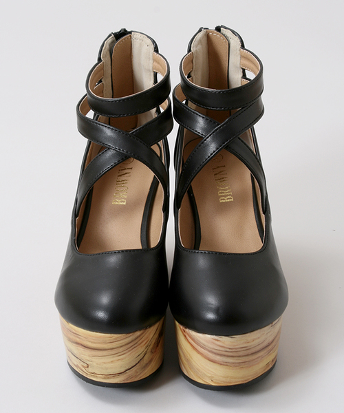 WEGO（ウィゴー）の「WEGO/クロスストラップパンプス（パンプス・レディース・ブラック/ピンク/レッド・MEDIUM/LARGE）」の5枚目の写真