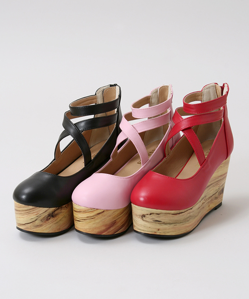 WEGO（ウィゴー）の「WEGO/クロスストラップパンプス（パンプス・レディース・ブラック/ピンク/レッド・MEDIUM/LARGE）」の6枚目の写真