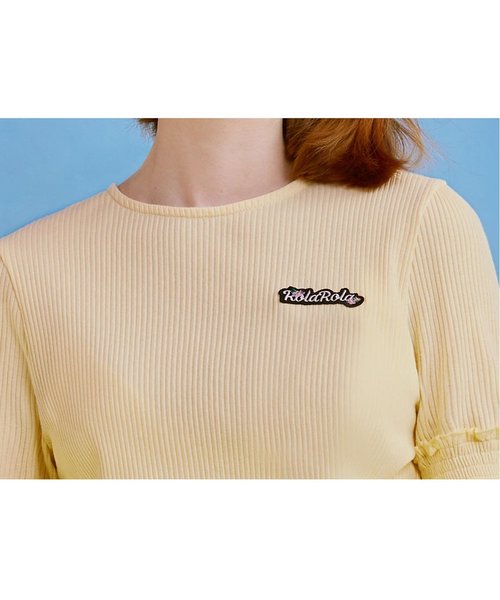 rolarola ブラウス セール】『rola rola』BACK SLIT PUFF-SLEEVE T-SHIRT/バック