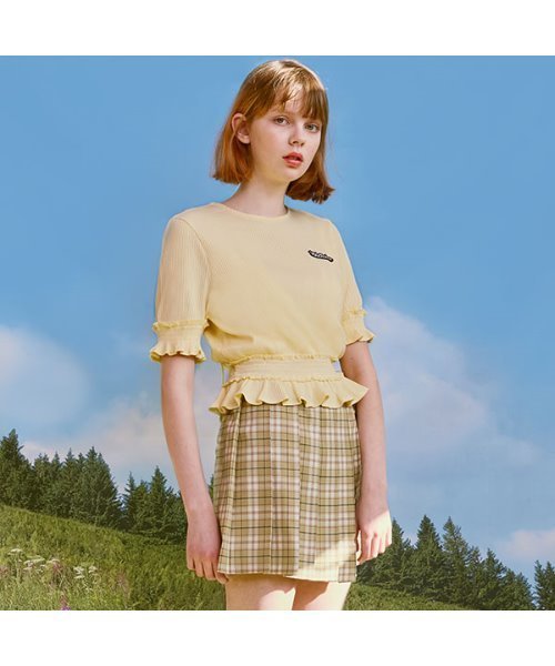 rolarola ブラウス セール】『rola rola』BACK SLIT PUFF-SLEEVE T-SHIRT/バック