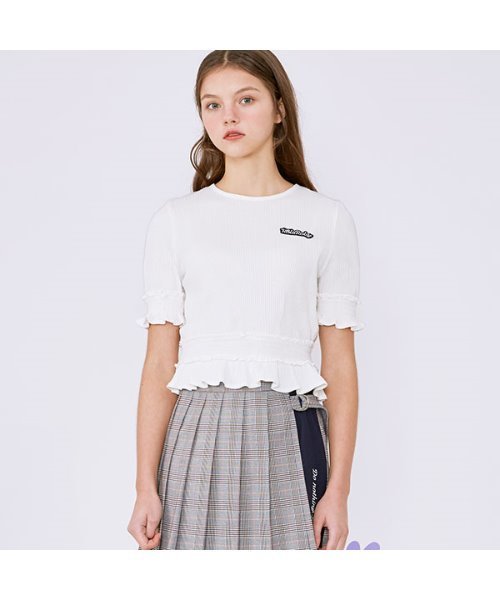 rolarola ブラウス セール】『rola rola』BACK SLIT PUFF-SLEEVE T-SHIRT/バック