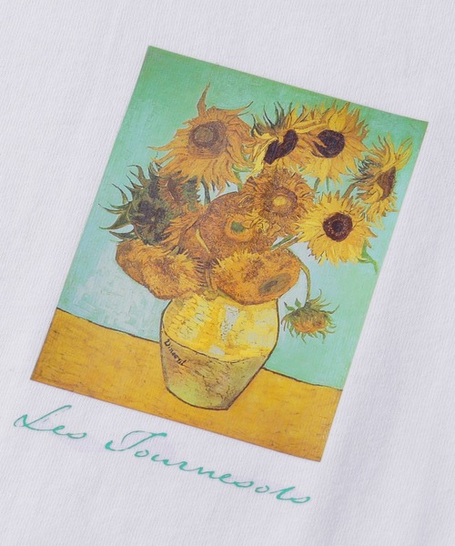 Chaco closet(チャコ クローゼット)の「別注ARTプリントモックチュニックフレンチスリーブアートTシャツ(Tシャツ/カットソー・レディース・ホワイト/ライトベージュ/ブラック・FREE)」の12枚目の写真