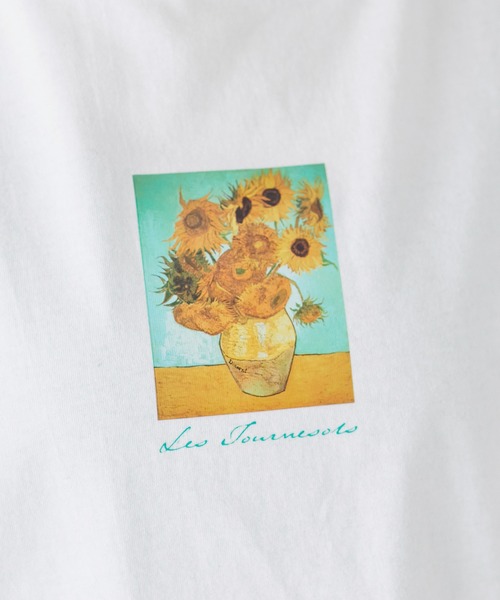 Chaco closet(チャコ クローゼット)の「別注ARTプリントモックチュニックフレンチスリーブアートTシャツ(Tシャツ/カットソー・レディース・ホワイト/ライトベージュ/ブラック・FREE)」の16枚目の写真