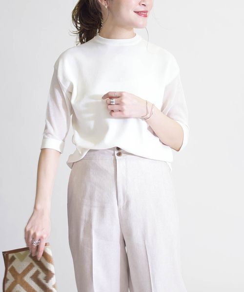 SHIPS for women - 専用出品 SHIPS BLUESTORE:ネックケーブルニット◇【ホワイト】 SHIPS any:〈手洗い可能〉AQUA カシミヤ ミックス ハイネック