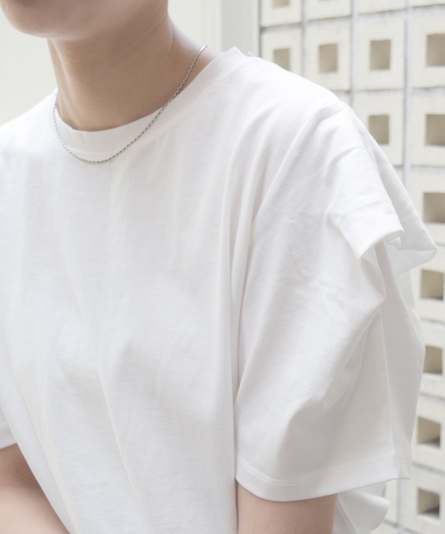 Marient(マリエント)の「スリーブタックTシャツ/Tee(Tシャツ/カットソー・レディース・ホワイト/グリーン・FREE)」の17枚目の写真