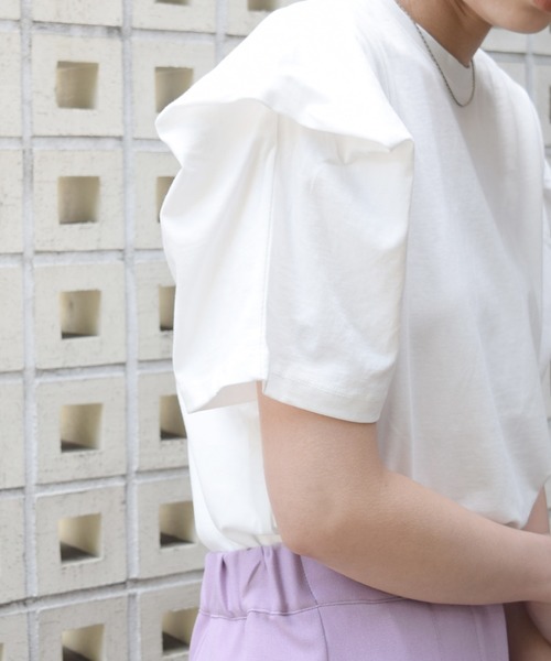 Marient(マリエント)の「スリーブタックTシャツ/Tee(Tシャツ/カットソー・レディース・ホワイト/グリーン・FREE)」の18枚目の写真