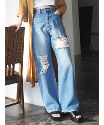 EVRIS | クラッシュワイドデニムパンツ(デニムパンツ)