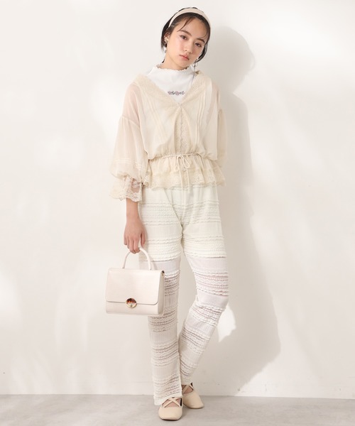 one after another NICE CLAUP（ワンアフターアナザーナイスクラップ）の「vintage風レースブラウス（シャツ/ブラウス・レディース・モカ/ベージュ/サックスブルー・FREE）」の15枚目の写真