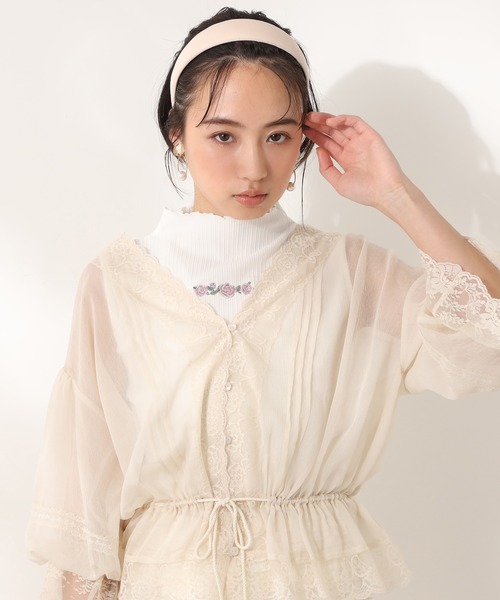 one after another NICE CLAUP（ワンアフターアナザーナイスクラップ）の「vintage風レースブラウス（シャツ/ブラウス・レディース・モカ/ベージュ/サックスブルー・FREE）」の7枚目の写真