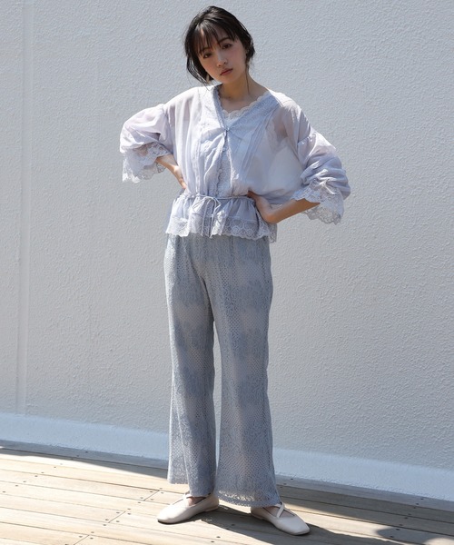 one after another NICE CLAUP（ワンアフターアナザーナイスクラップ）の「vintage風レースブラウス（シャツ/ブラウス・レディース・モカ/ベージュ/サックスブルー・FREE）」の16枚目の写真