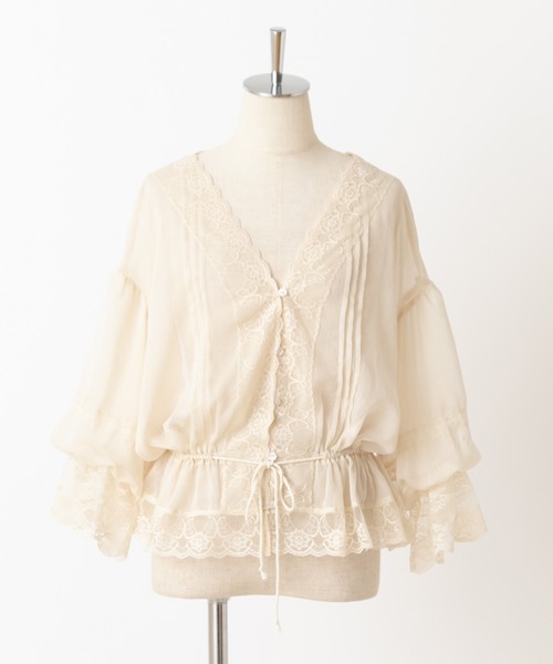 one after another NICE CLAUP（ワンアフターアナザーナイスクラップ）の「vintage風レースブラウス（シャツ/ブラウス・レディース・モカ/ベージュ/サックスブルー・FREE）」の20枚目の写真