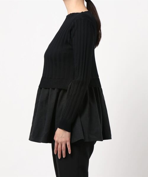 coca（coca）（コカ）の「ニットドッキングトップス（ニット/セーター・レディース・ブラック・ONE SIZE）」の2枚目の写真